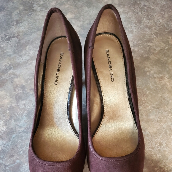 Chocolate Brown suede heels - Picture 7 of 8